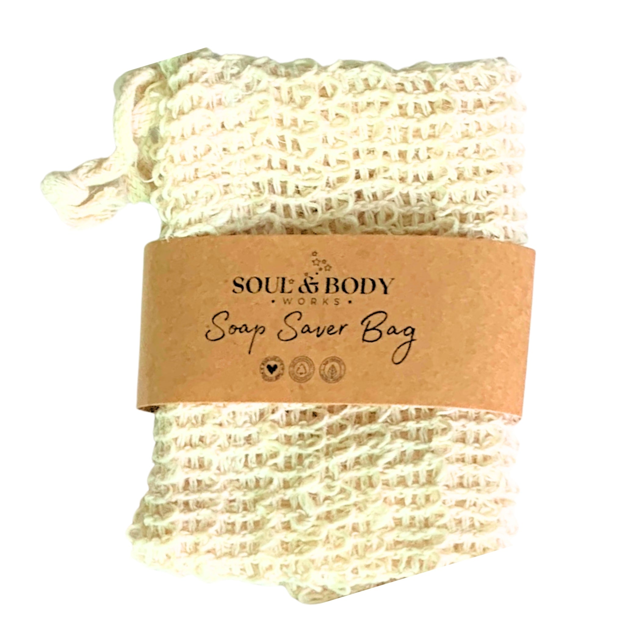 Organic Sisal Loofah Soap Bag for Gentle Exfoliation & Rich Lather — Eco-Friendly Bath Accessory